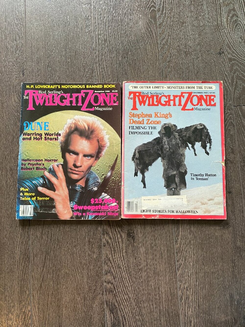 lot of 2 vintage 80s twilight zone magazines Dune / Sting / Stephen King